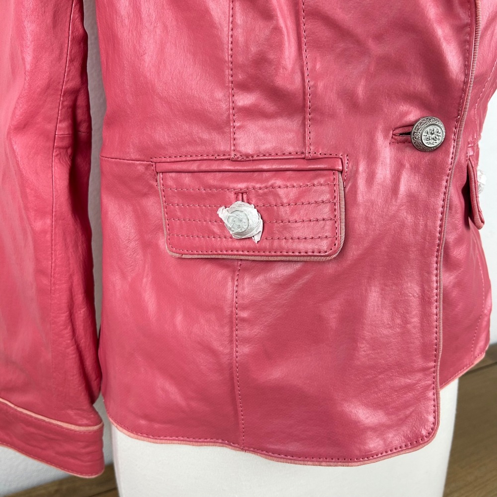 Bradley Bayou Pink Leather Blazer XS Regina George Mean Girls Elle Woods Costume - Picture 4 of 12